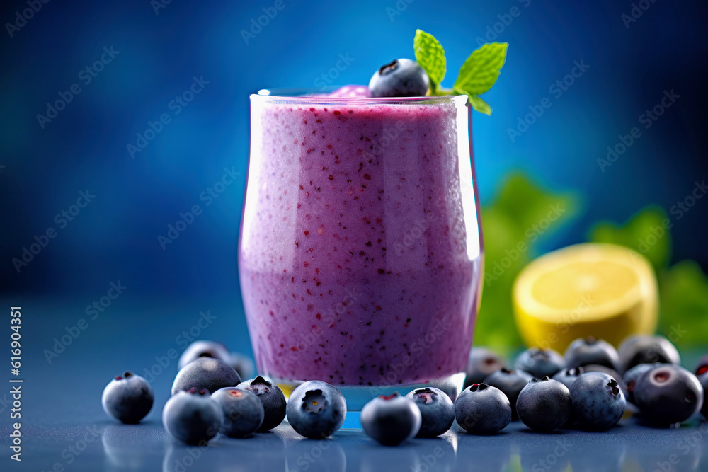 fresh blueberry smoothie, Generative AI fresh blueberry smoothie, Generative AI