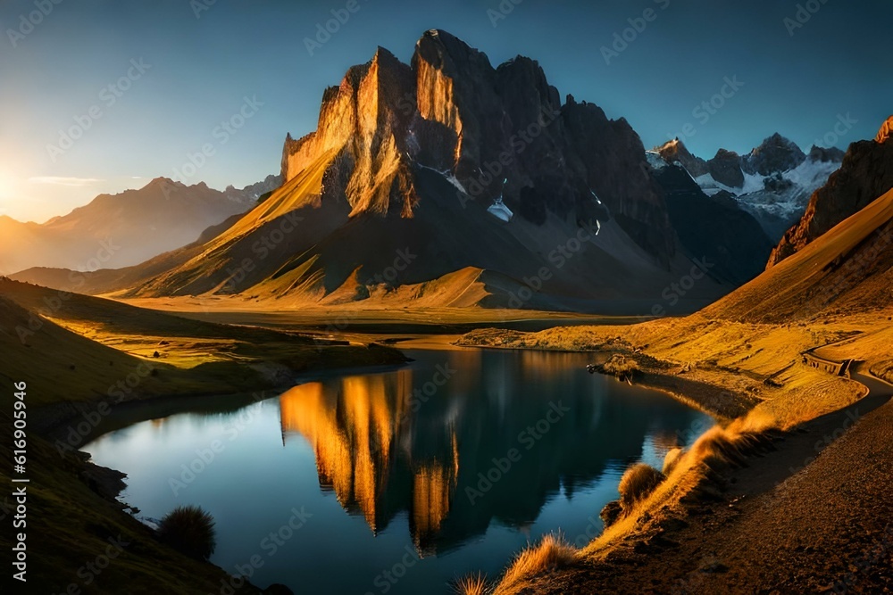 Fototapeta premium sunrise over the lake