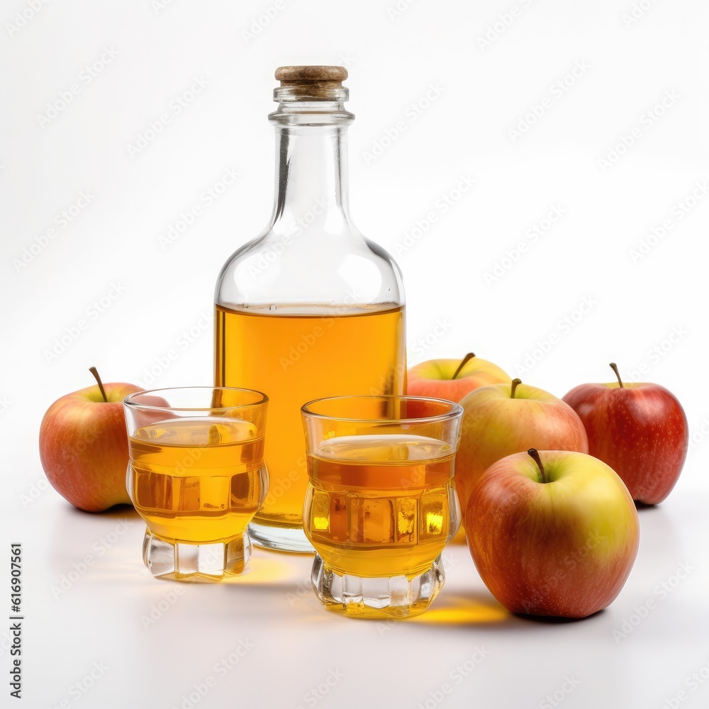Apple juice isolated on white background. Generative AI Apple juice isolated on white background. Generative AI