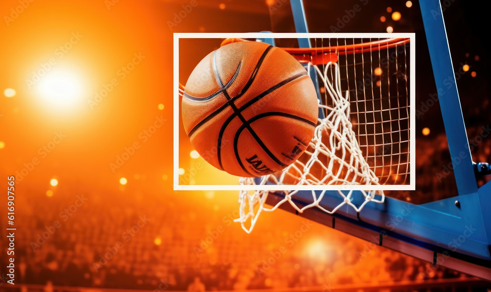 Basketball Advertising Background, Basketball Tournament Competition For Social Media Post. Generative Ai