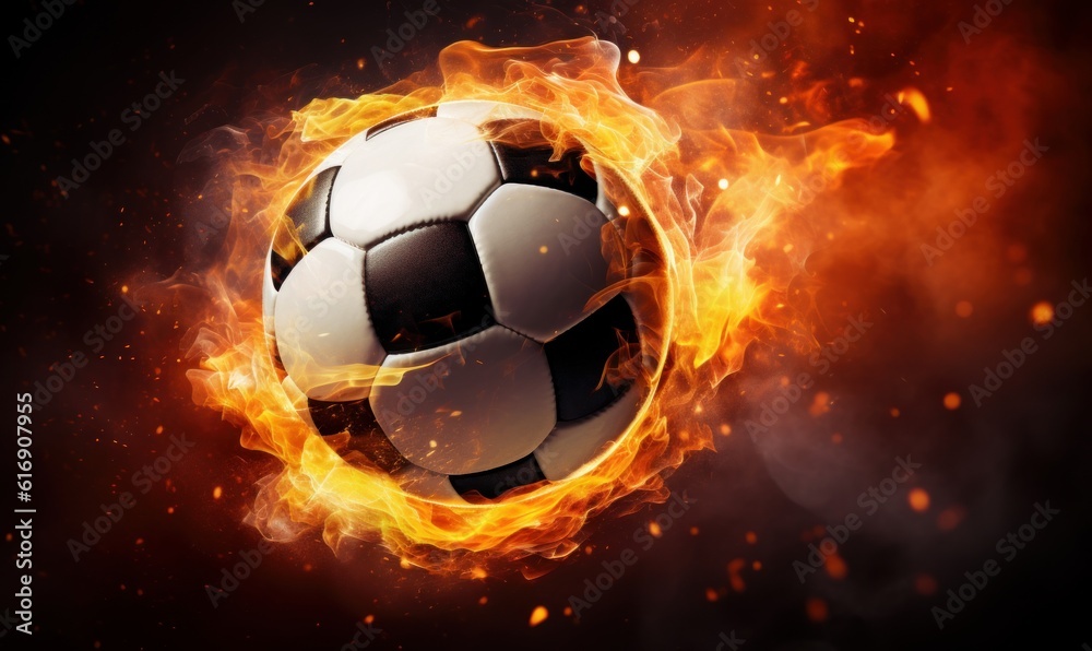 Fototapeta premium Football Advertising Background, Soccer Tournament Competition and Training For Social Media Post. Generative Ai