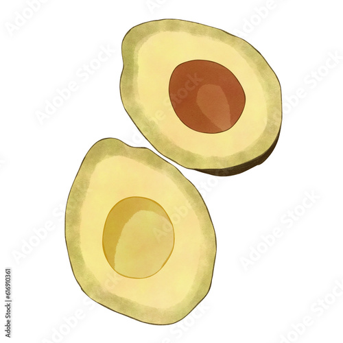 avocado cut in half