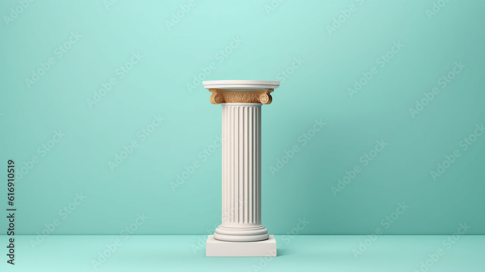 podium mint background empty platform abstract pedestal. Generative AI