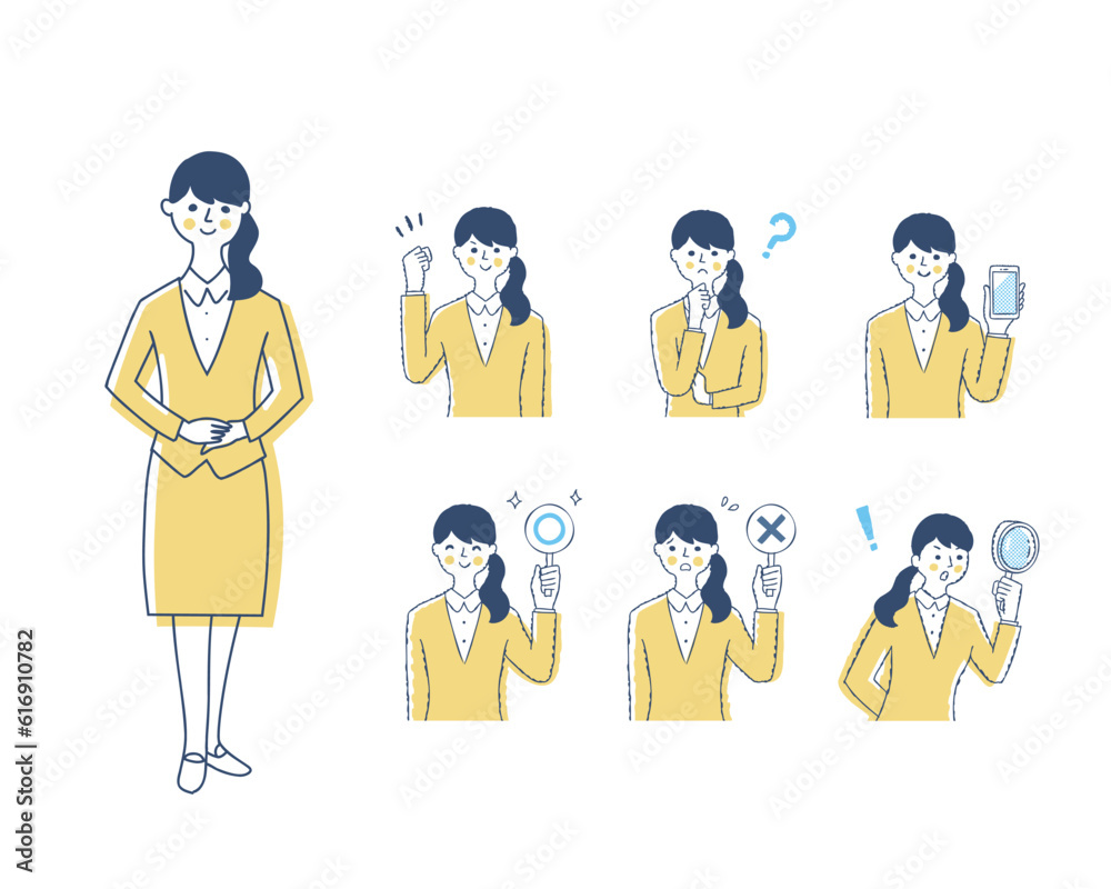 案内係の女性の表情 バリーエーションセット 案内係の女性の表情 バリーエーションセット