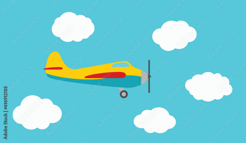 Retro airplane fly Retro airplane fly