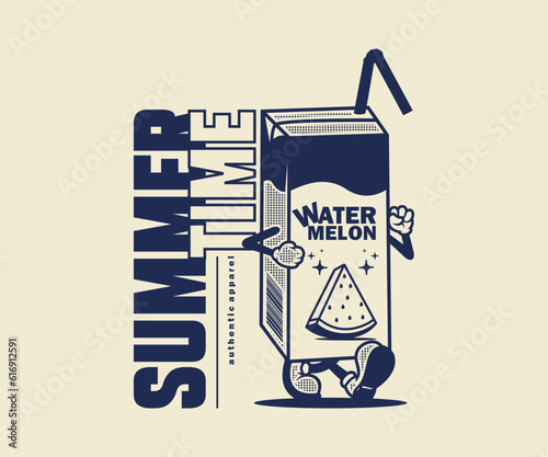 cartoon character of summer time Graphic Design for T shirt Street Wear and Urban Style