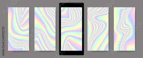 Fluid backgrounds set, vect...
