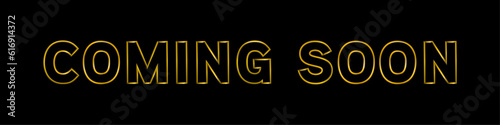 Coming soon gold luxury metallic vector title