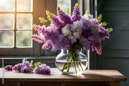 set / collection of small purple lilac flowers isolated over a transparent background, floral spring design elements with subtle shadows, top view / flat lay