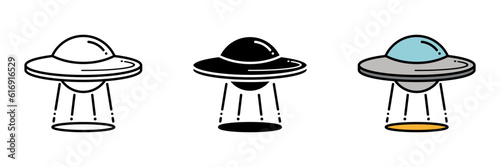 UFO Icon, The UFO icon represents an unidentified flying object, commonly associated with extraterrestrial spacecraft and mysterious encounters.