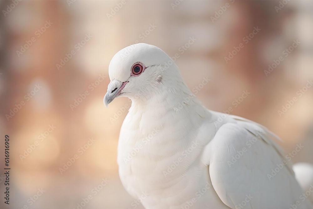 white dove close-up in nature. generated by AI. white dove close-up in nature. generated by AI.
