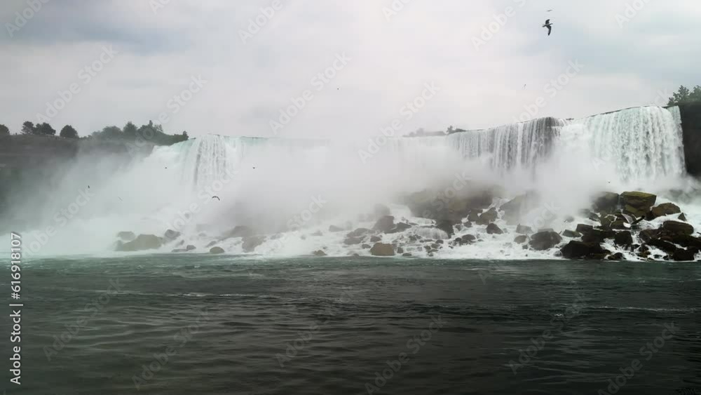 Scenic Niagara Falls In New York, USA - drone shot Scenic Niagara Falls In New York, USA - drone shot
