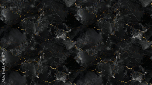 marbre noir, texture seamless sans bords pouvant se répéter à l'infini - IA générative