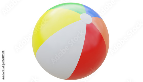 Photography Colorful beach ball isolated on transparent background, PNG,
