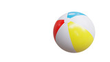 Colorful beach ball isolated on transparent background, PNG,