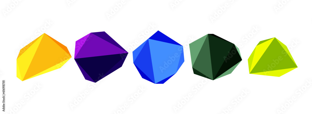 Abstract low poly stone design. Geometric 3d vector design element Abstract low poly stone design. Geometric 3d vector design element