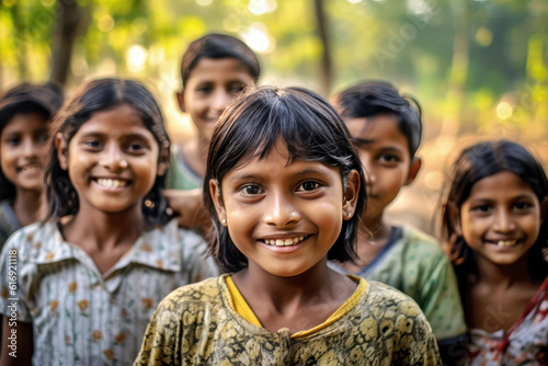Beautiful smiles of children living in poor countries, Generative AI