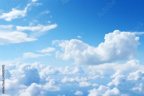 Beautiful blue sky with clouds  Generative AI