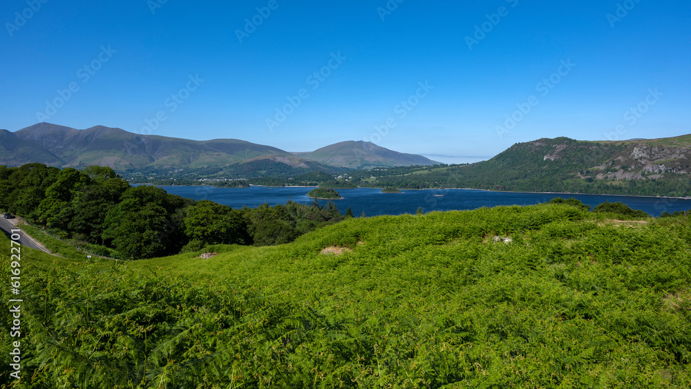 Fototapeta premium Paysage de la Région des Lacs en Angleterre autour du lac de Derwentwater