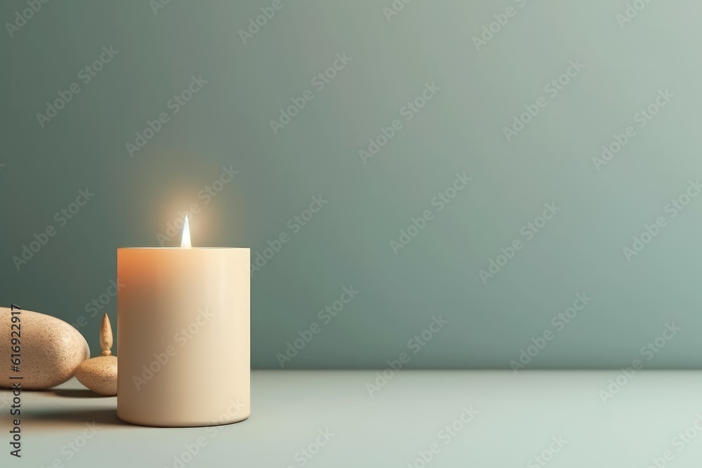 Burning candle mockup. Generate Ai Burning candle mockup. Generate Ai