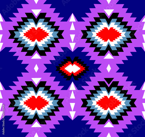 patron geométrico de indios americanos con colores llamativos, texturas con formas geométricas coloreadas.