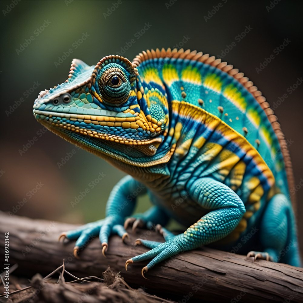 Obraz premium Chameleon | The art of adaptation and camouflage | Generated AI