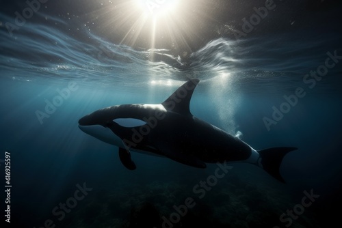Whale ocean underwater. Generate Ai © nsit0108