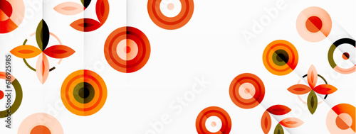 Colorful circles in a grid composition abstract background. Design for wallpaper, banner, background, landing page, wall art, invitation, prints, posters