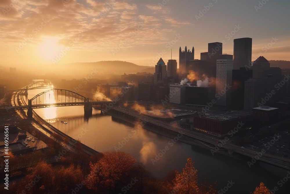 Pittsburgh morning. generated by AI.