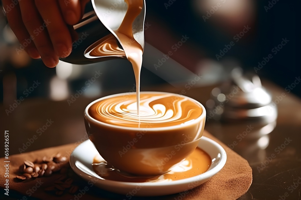 Latte Art Single Cup Graphic · Creative Fabrica