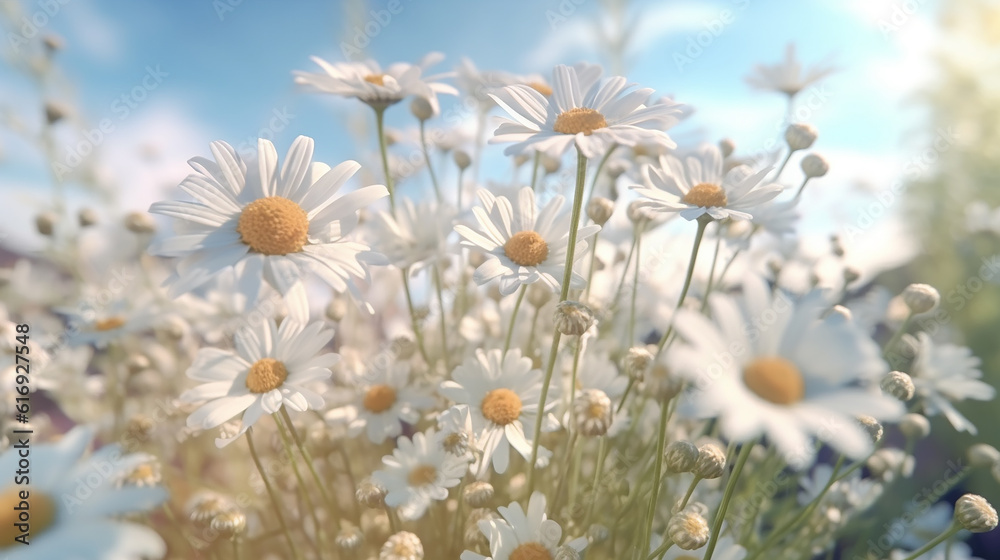 daisies background nature graphics, flower nature ornament. generative ai daisies background nature graphics, flower nature ornament. generative ai