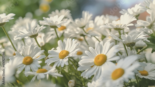 daisies background nature graphics  flower nature ornament. generative ai