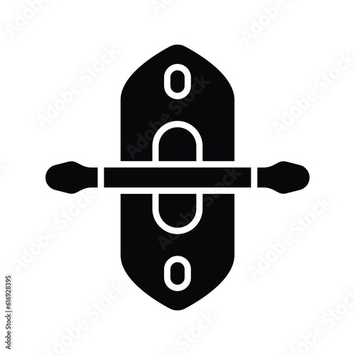 Boat with paddle denoting concept icon of kayak in modern style, ready to use vector