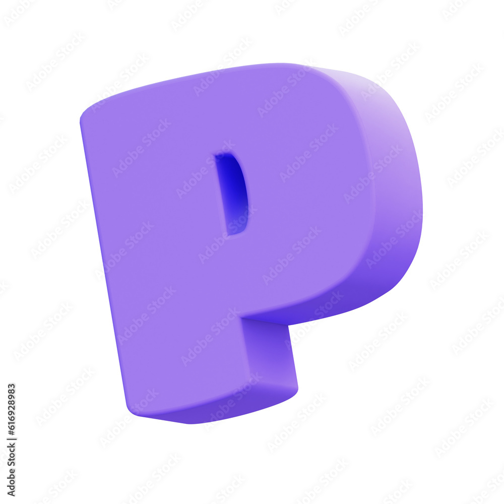 P 3D letter P 3D letter