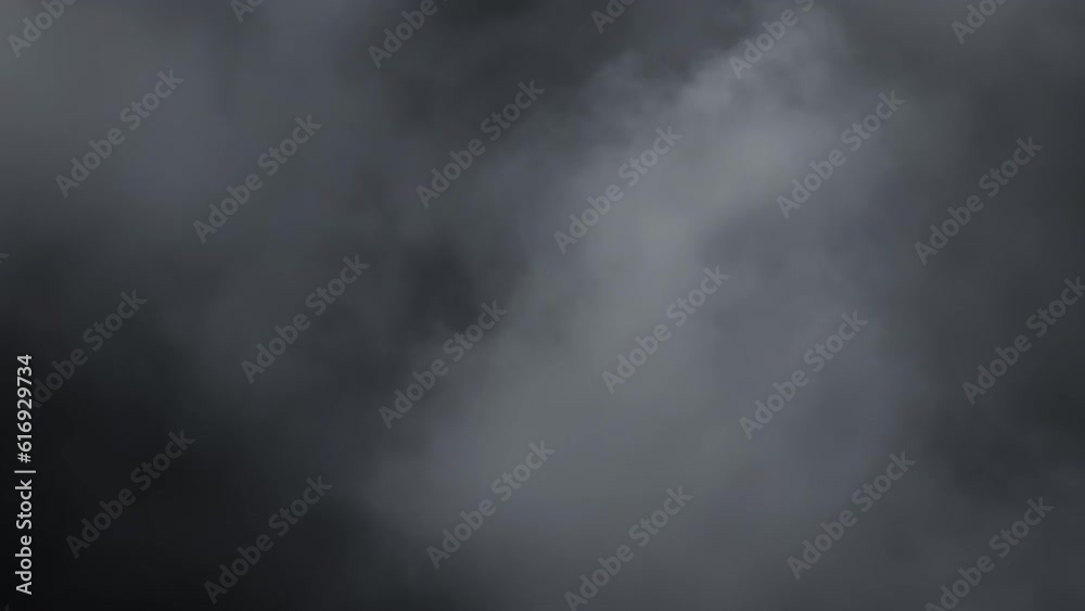 Cinematic layered VFX atmosphere. 4K slow-motion VFX smoke appears from the side on a black lingers, disturbed by a subtle wind. Featuring hanging smoke and practical non-sourced smoke.