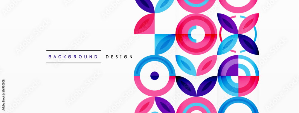 Fototapeta premium Colorful circle abstract background. Template for wallpaper, banner, presentation, background