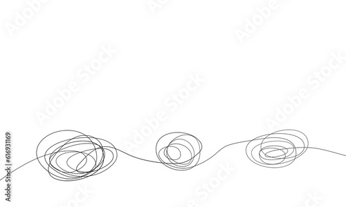 Chaotic hand drawn scribble sketch circle object with start and end isolated on white background