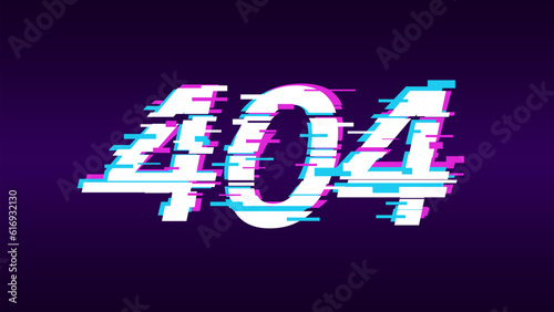 Glitch text effect. Screen glitch VHS effect. Data Access Error. Hacking cyber security. Vector illustration.