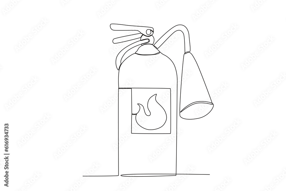 vector fire extinguisher pastel white oneline
