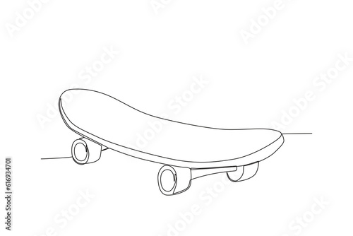 Vector playing skateboard coolly skateboarding oneline drawing
 photo