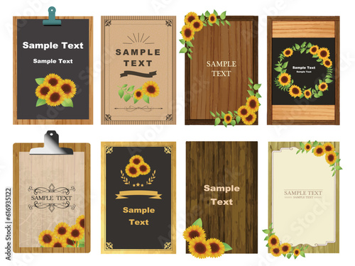 bordure de cadre de fleur de tournesol d'été