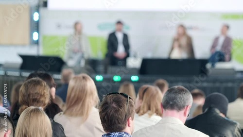 Wallpaper Mural People on stage answering questions from audience during symposium Torontodigital.ca