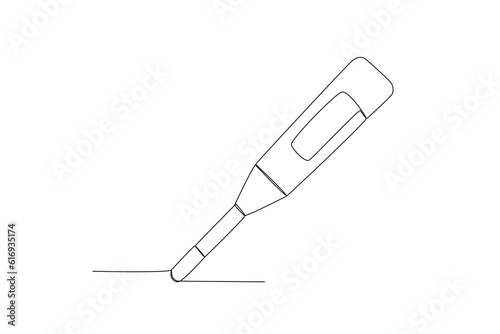 Vector continuous one line drawing of thermometer simple illustration of digital thermometer line art vector illustration
