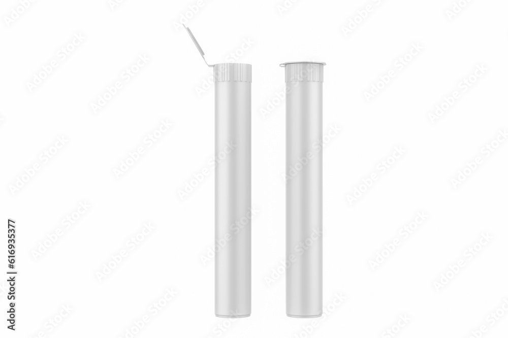 Weed Joint Pre Roll Plastic Tube Isilated On White Background. 3d illustration Weed Joint Pre Roll Plastic Tube Isilated On White Background. 3d illustration