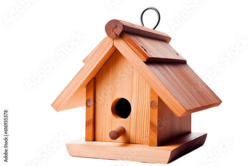 Wooden Birdhouse Isolated on Transparent Background. AI
