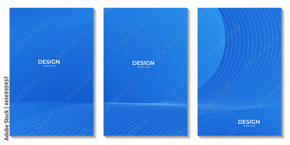 abstract blue wave flyers background for business