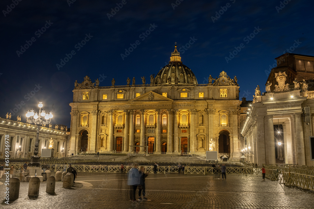 St. Peterskirche in der Nacht, Vatikan, Rom