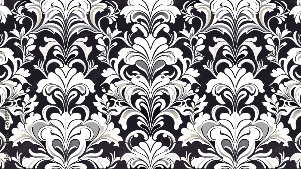 Vector damask seamless pattern. Elegant luxury texture for wallpapers, backgrounds and page fill.