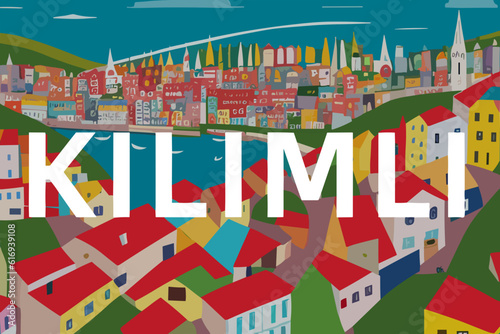 Kilimli: Modern illustration of a Turkish scene with the name Kilimli in Zonguldak photo