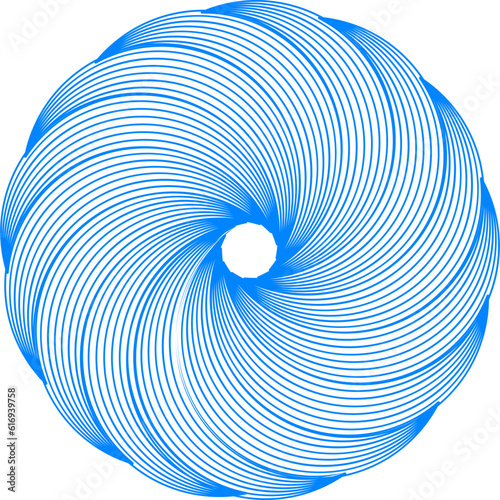 Abstract blue spiral. Wave element